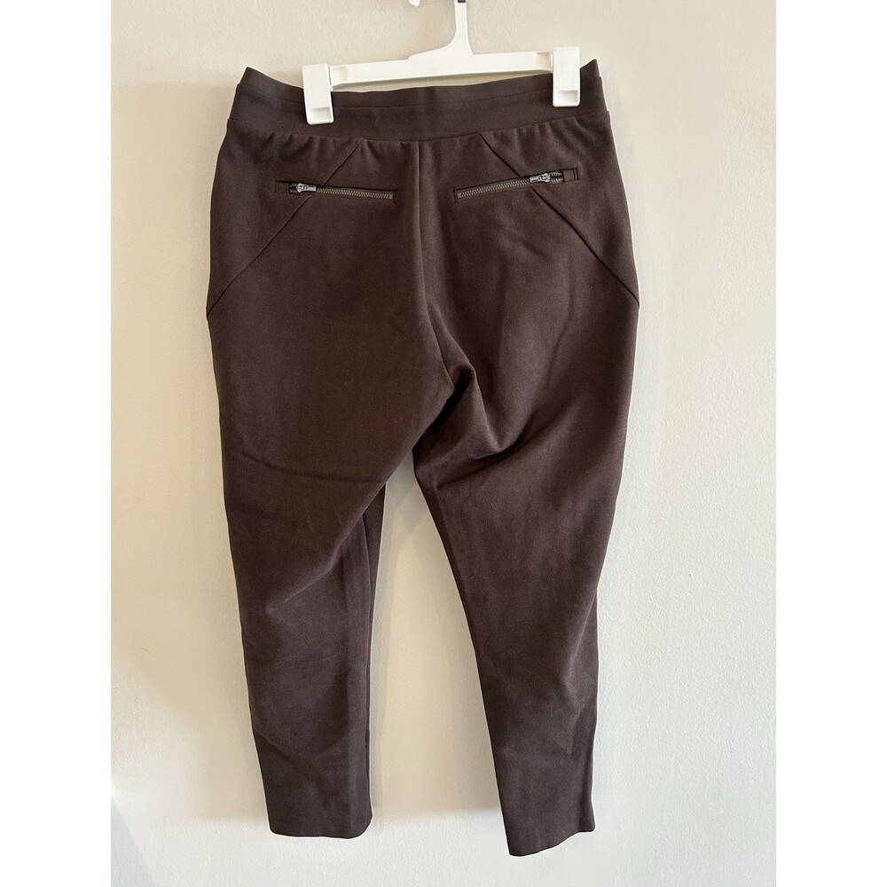 Athleta Venice Heathered Pintuck Pant, Dark Brown Heather SIZE Medium Petite - Picture 2 of 7